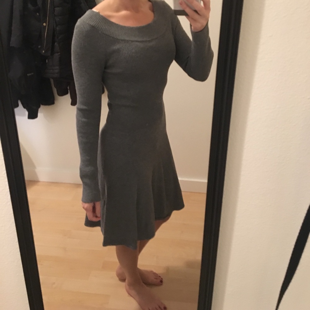 White House black market boat neck sweater dress